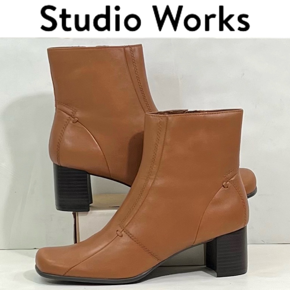 Studio Works Adler Women's Leather Ankle Booties